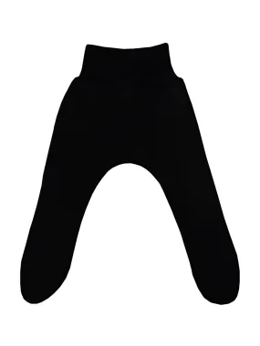 100% Cotton Footed Leggings - Black