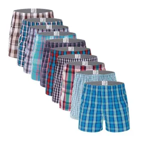 10Pcs/Lot Mens Underwear Boxers Shorts 100% Cotton Underwear Soft Plaid Boxer Male Panties Comfortab