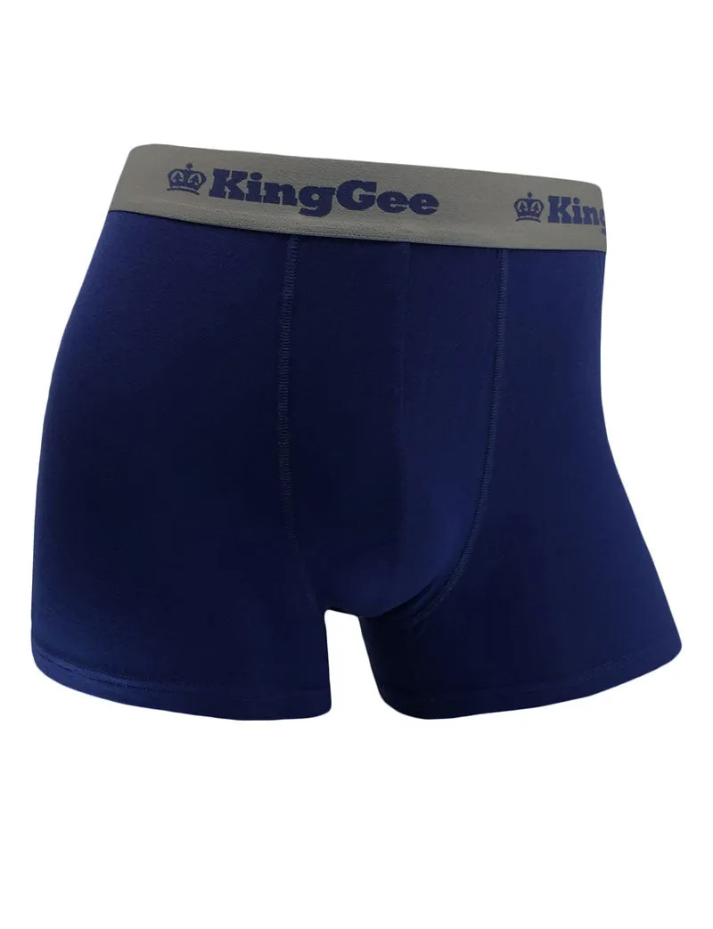 12 X Mens Kinggee Bamboo Trunks Underwear Navy K19005