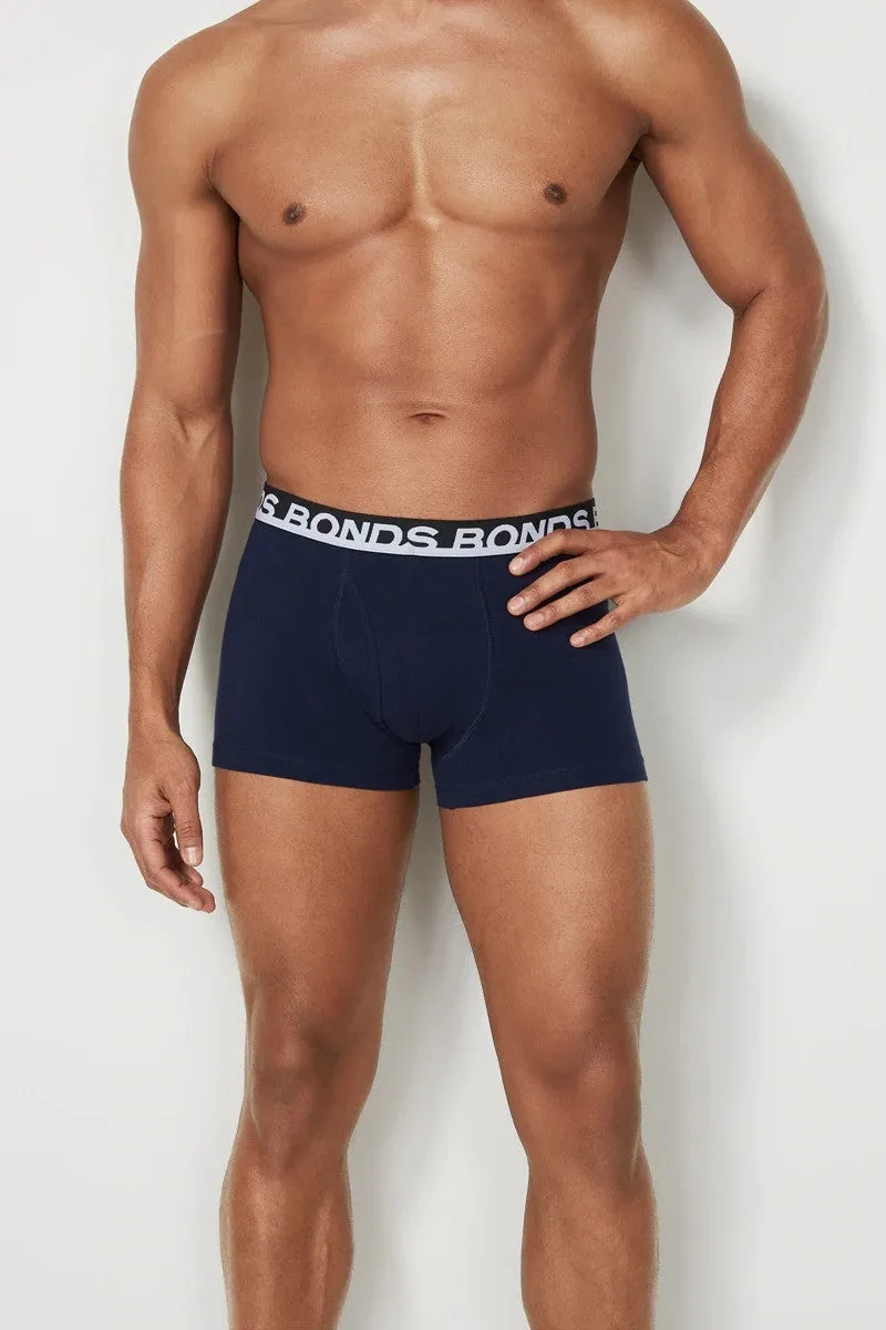 15 X Bonds Mens Everyday Trunks Underwear - Black / Navy / Blue