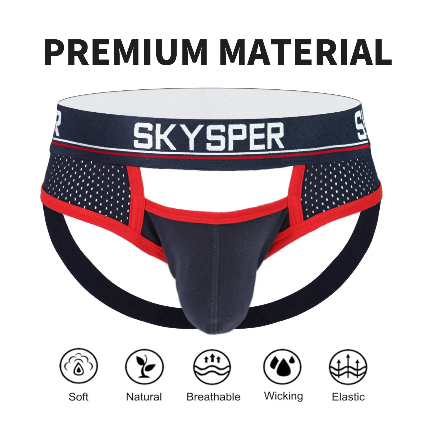 25SK - SKYSPER Men's Cotton Jockstrap Underwear Athletic Supporter