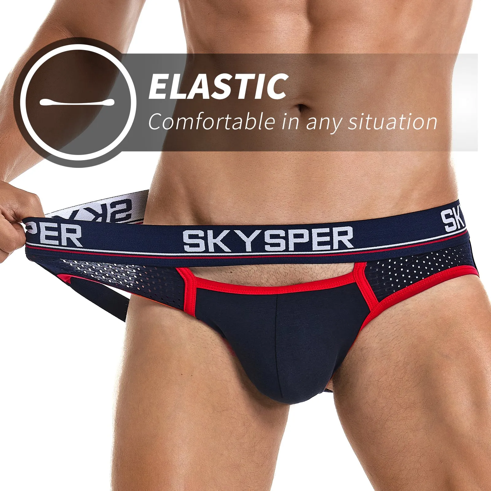 25SK - SKYSPER Men's Cotton Jockstrap Underwear Athletic Supporter