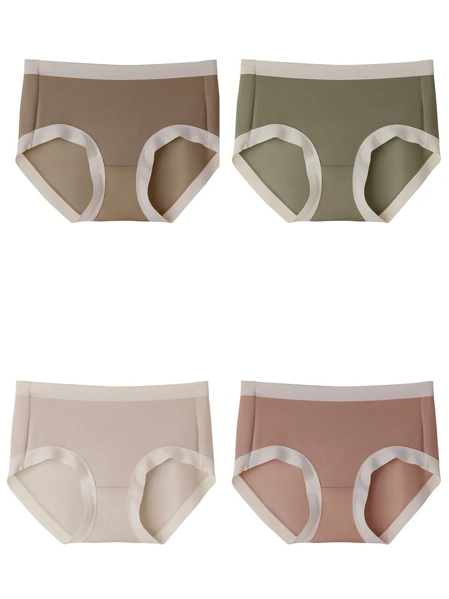 4 Pieces Women Soft Mid-Waist Triangle Underwear