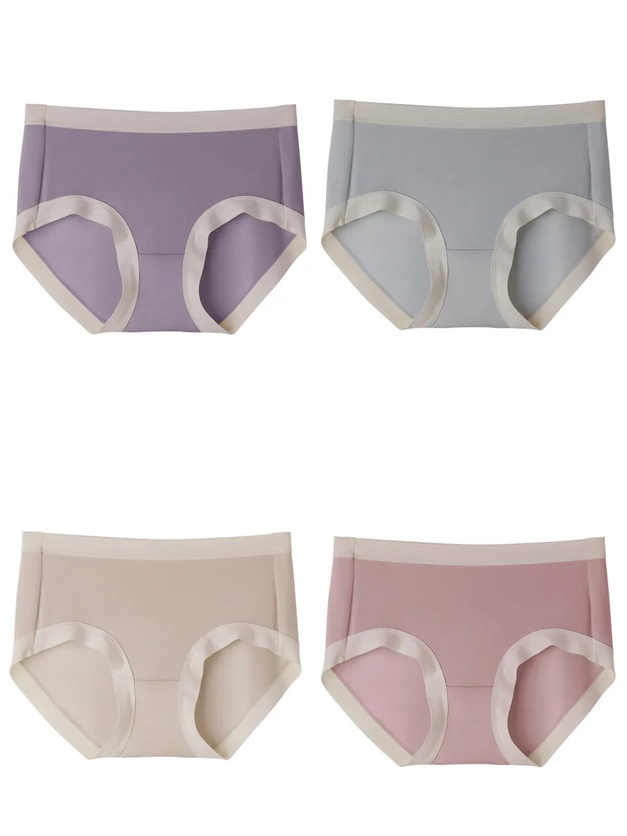 4 Pieces Women Soft Mid-Waist Triangle Underwear