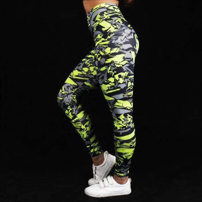 Allure Leggings: Neon Fusion Camo- Sale