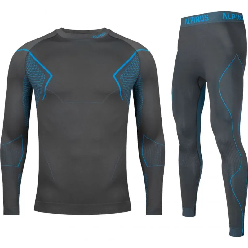 Alpinus Mens Active Base Layer Set Thermoactive Underwear - Gray