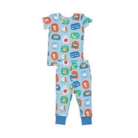 Angel Dear - Kids Pajamas - Breakfast Club Patches Blue