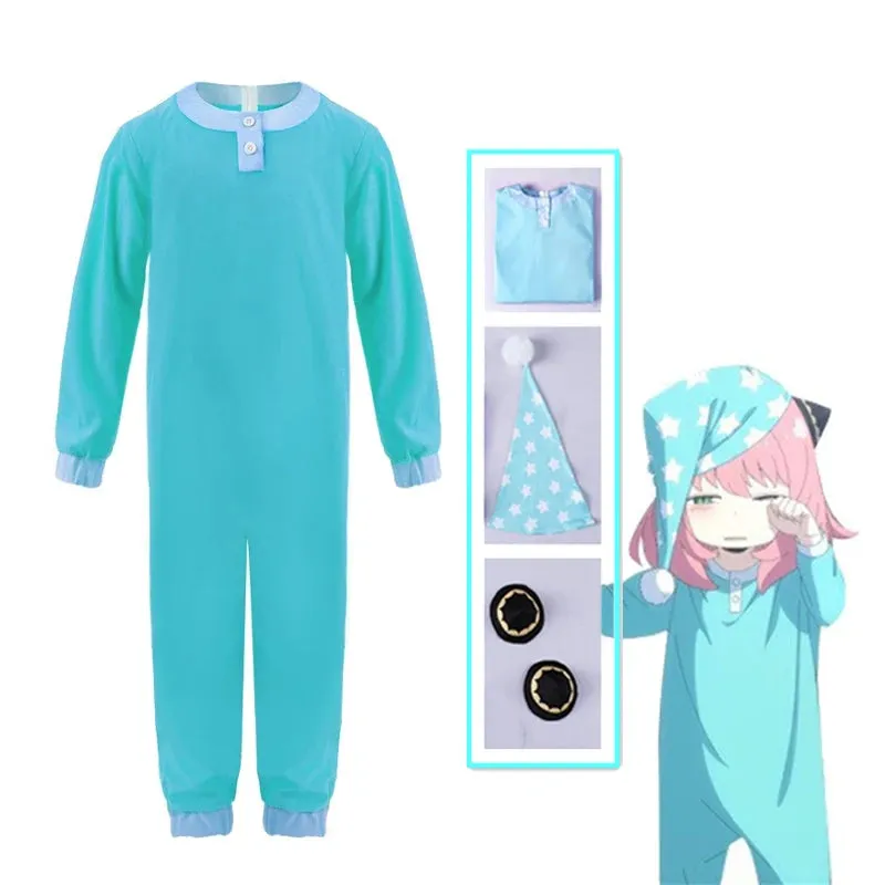 Anya Forger Pajamas Cosplay Spy X Family Anime Cosplay Costume Sleepwear Orange Green