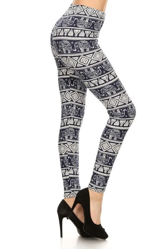 Aztec Elephant Print yoga Leggings