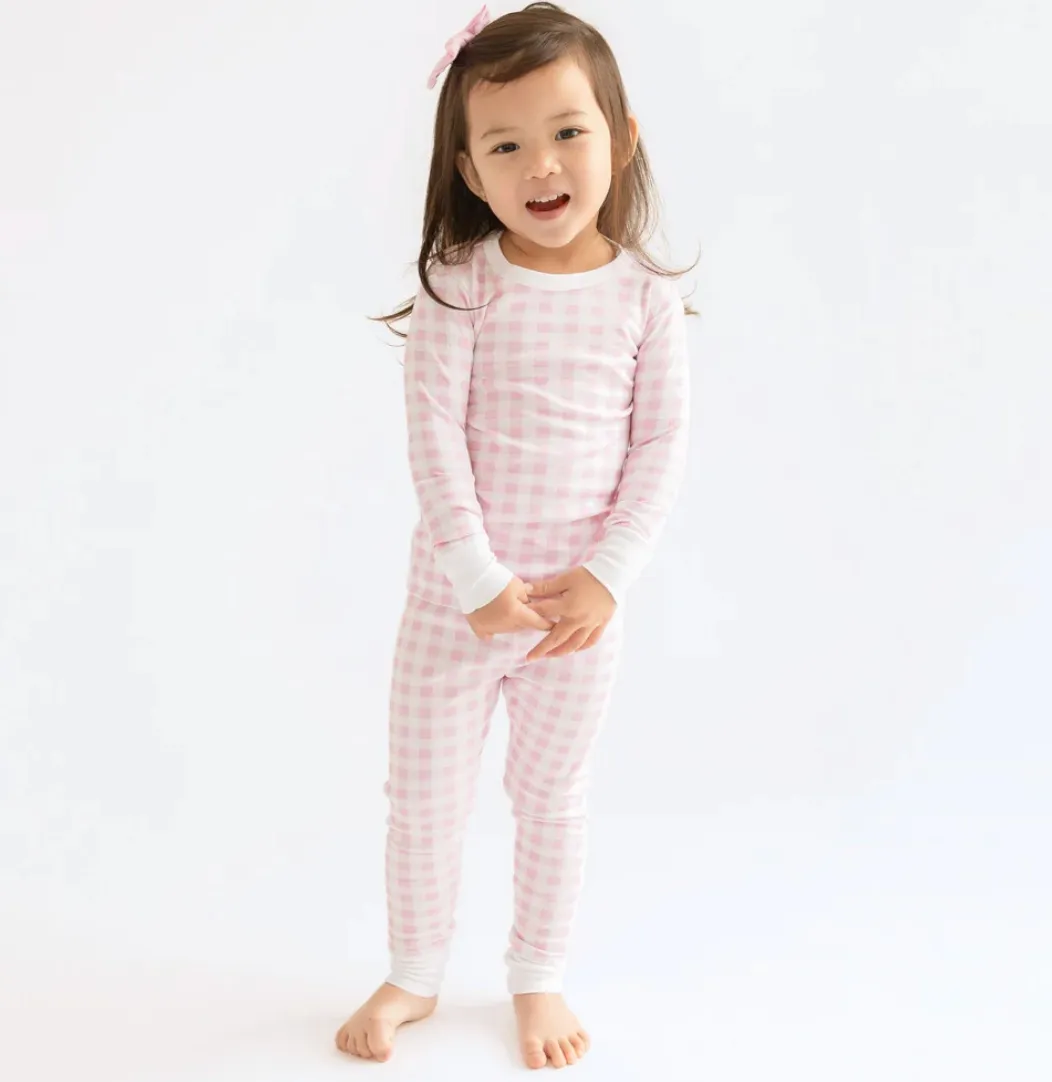 Baby Checks Spring 24 Long Pajamas Pink