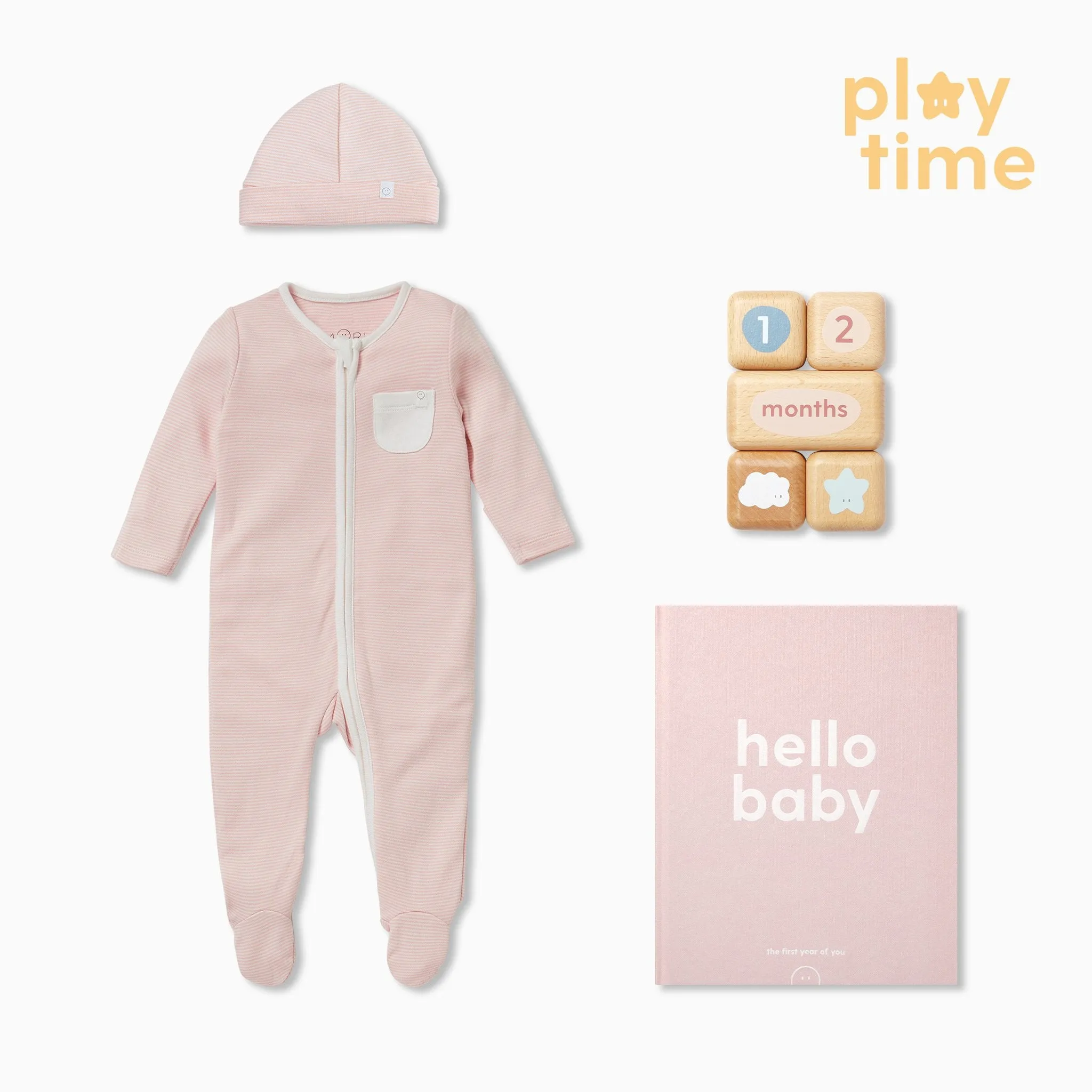 Baby Milestone & Clever Zip Baby Pajamas Gift Set