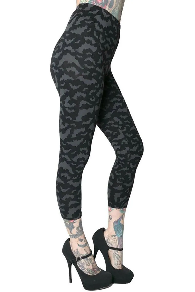 Bat Repeat Capri Leggings