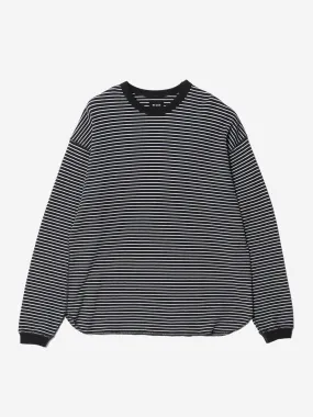 Beams Loose Thermal Stripe Crewneck - Border