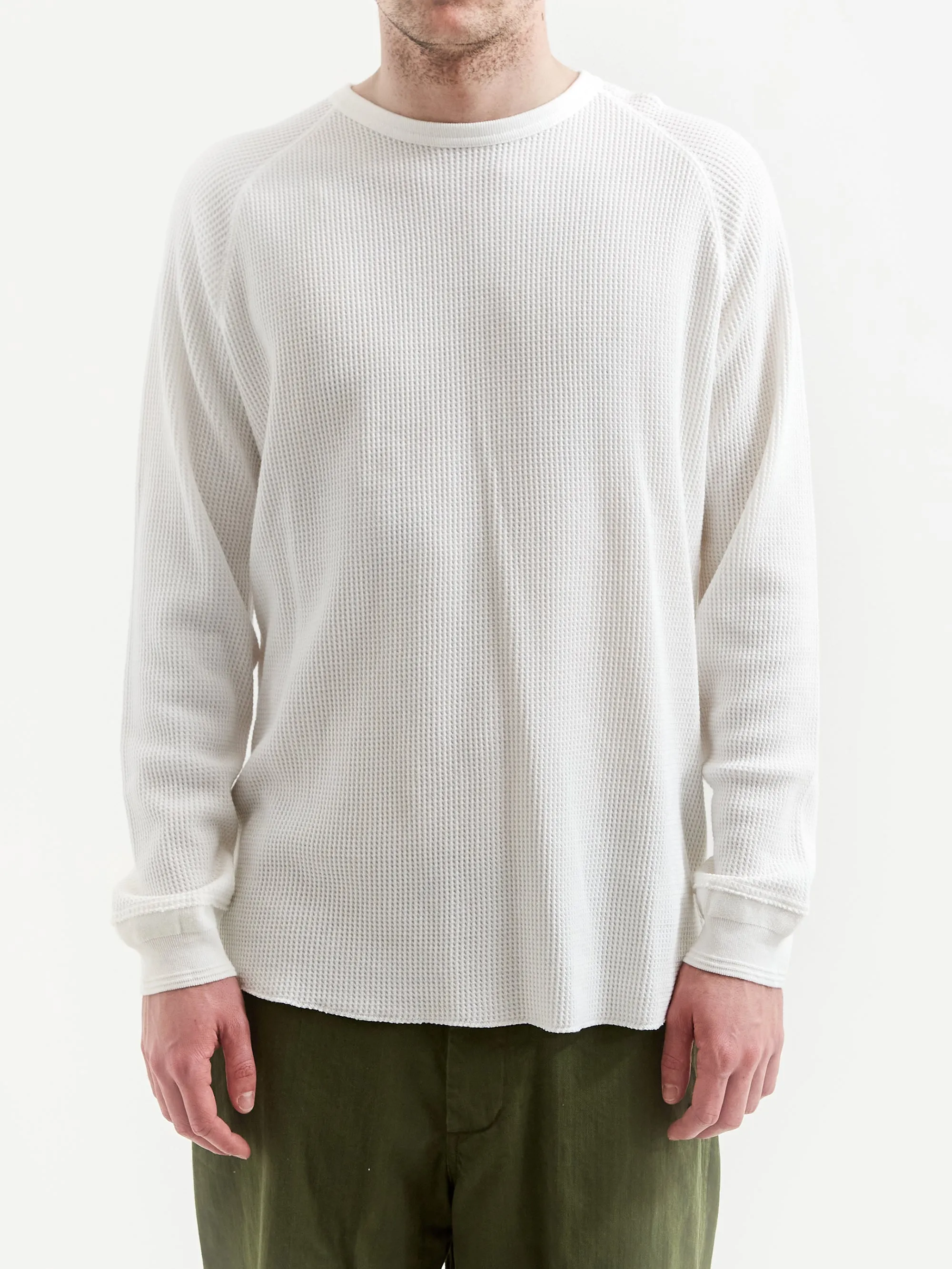 Beams Plus Crewneck Thermal - White