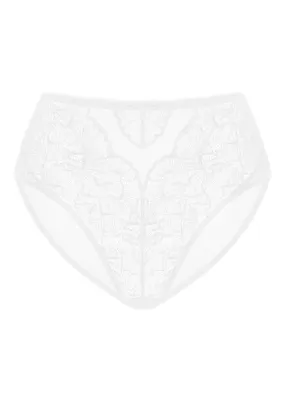 Blossom High-Rise White Lace Brief Underwear