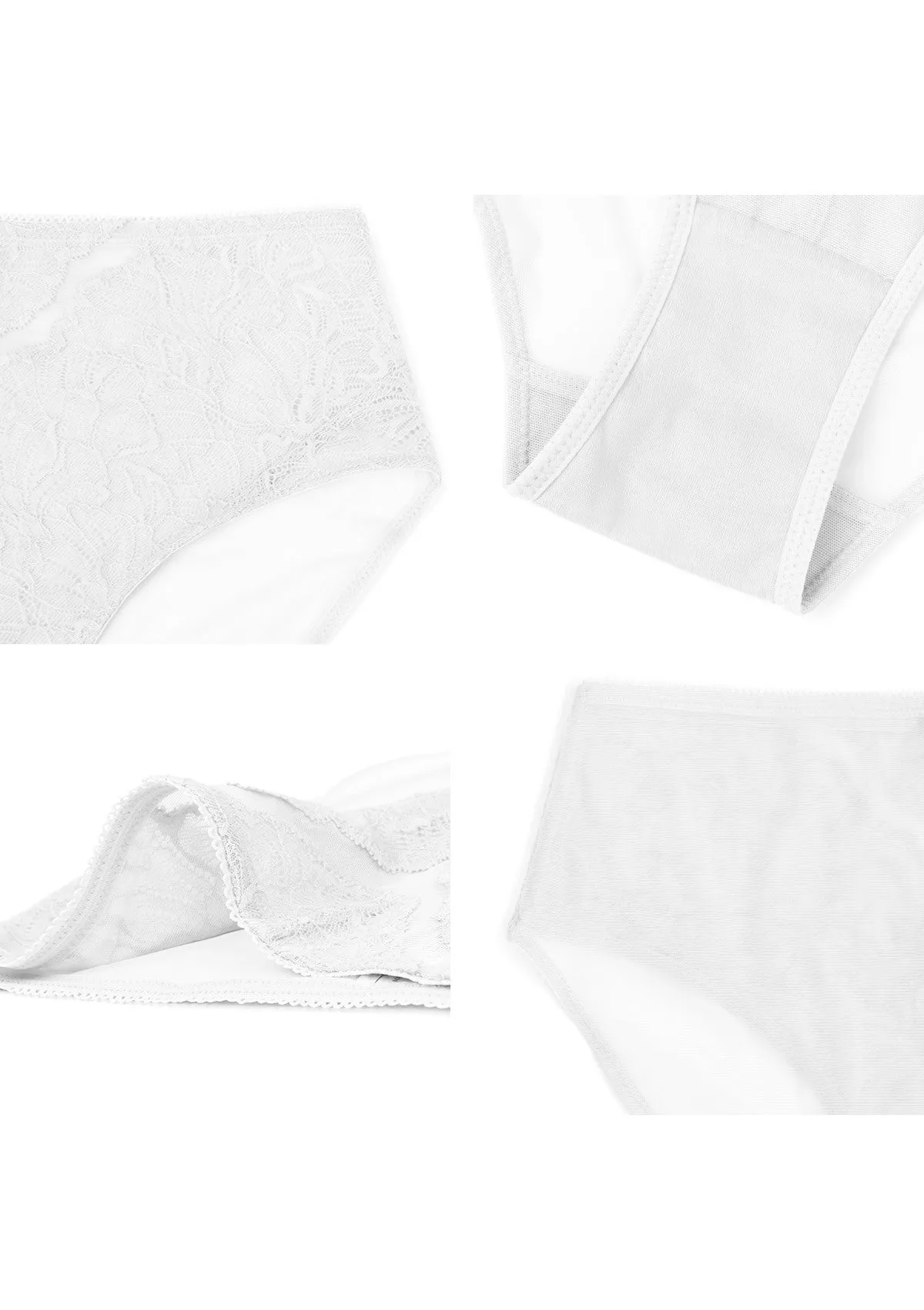 Blossom High-Rise White Lace Brief Underwear