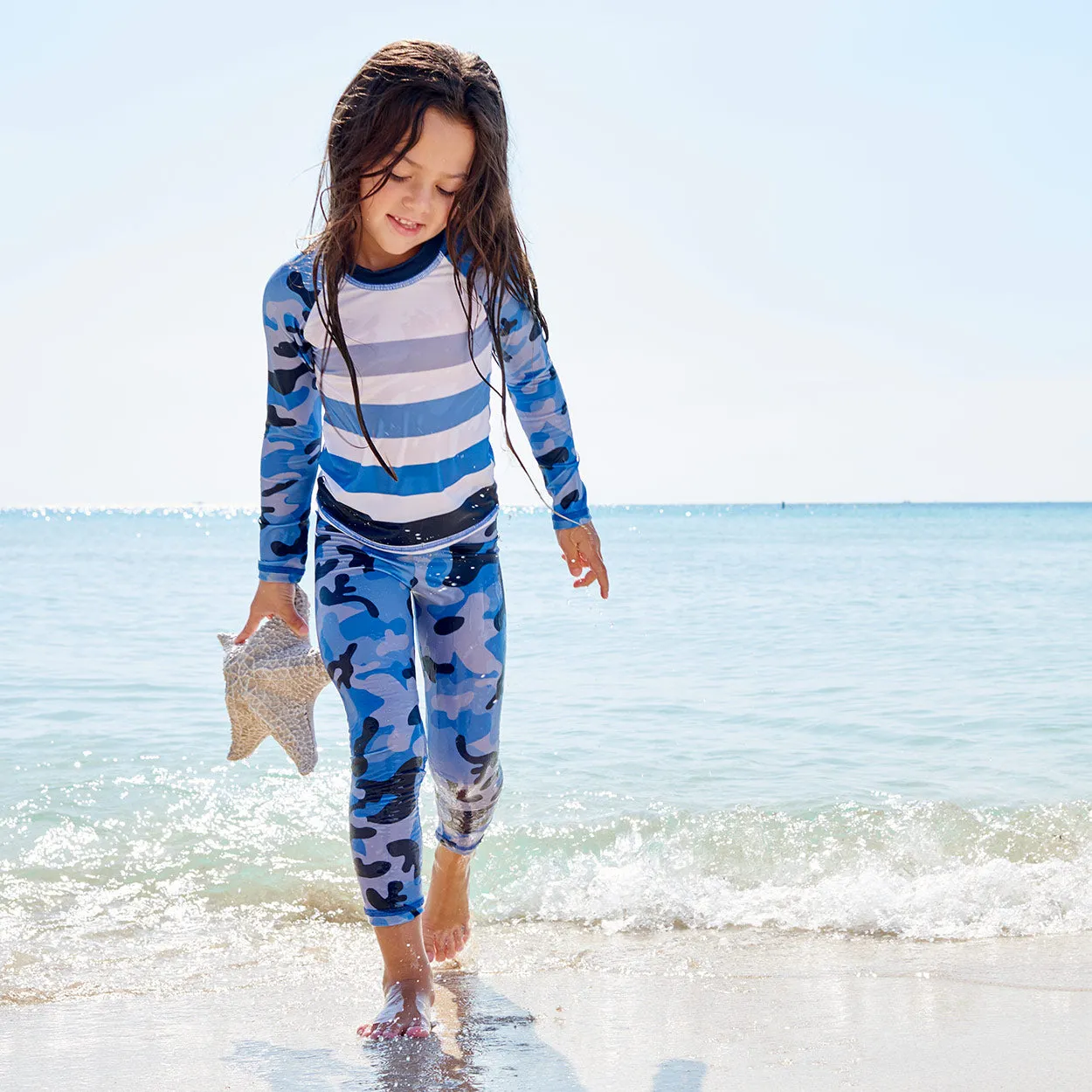 Blue Camo Leggings UPF 50 