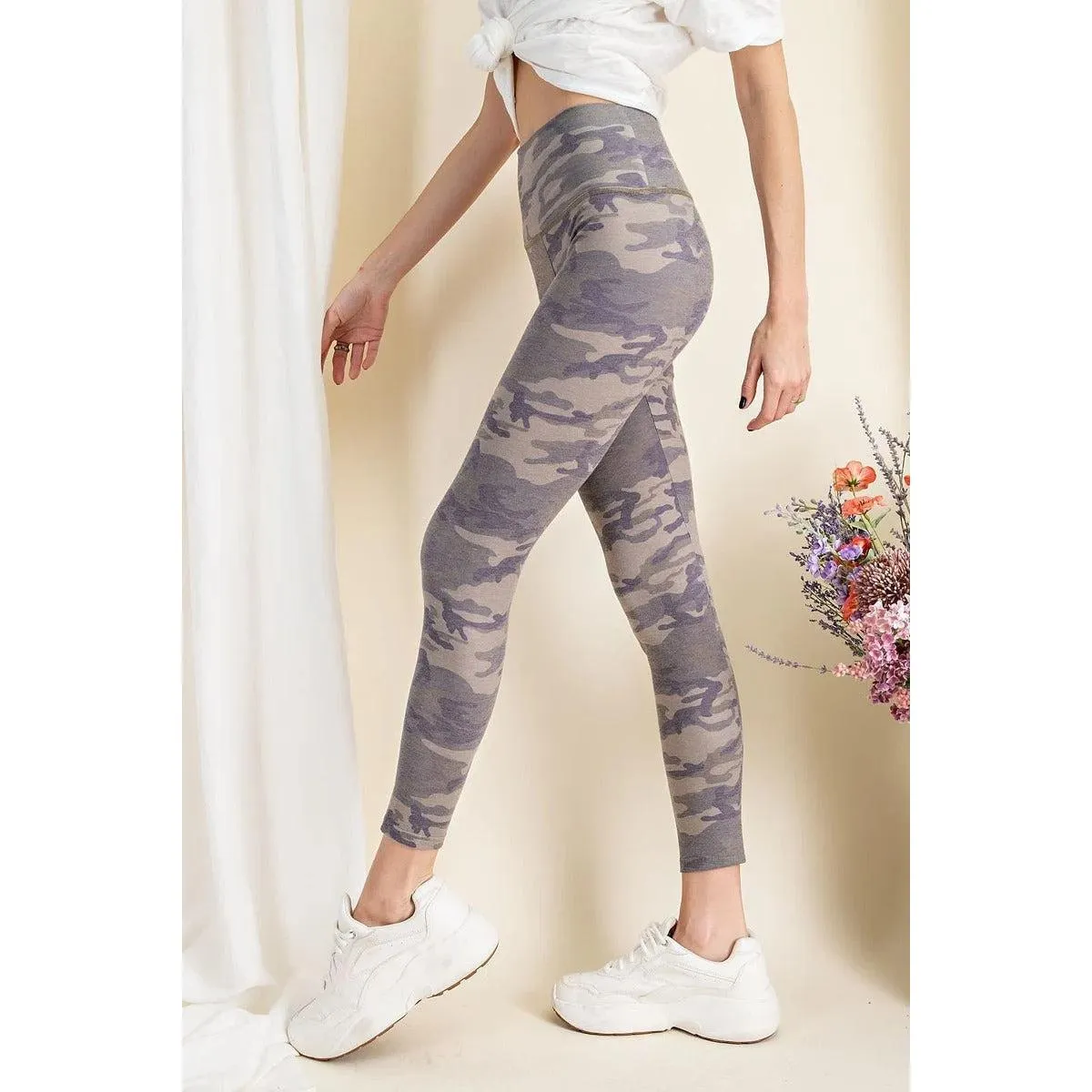 Camouflage Printed Rayon Spandex Leggings