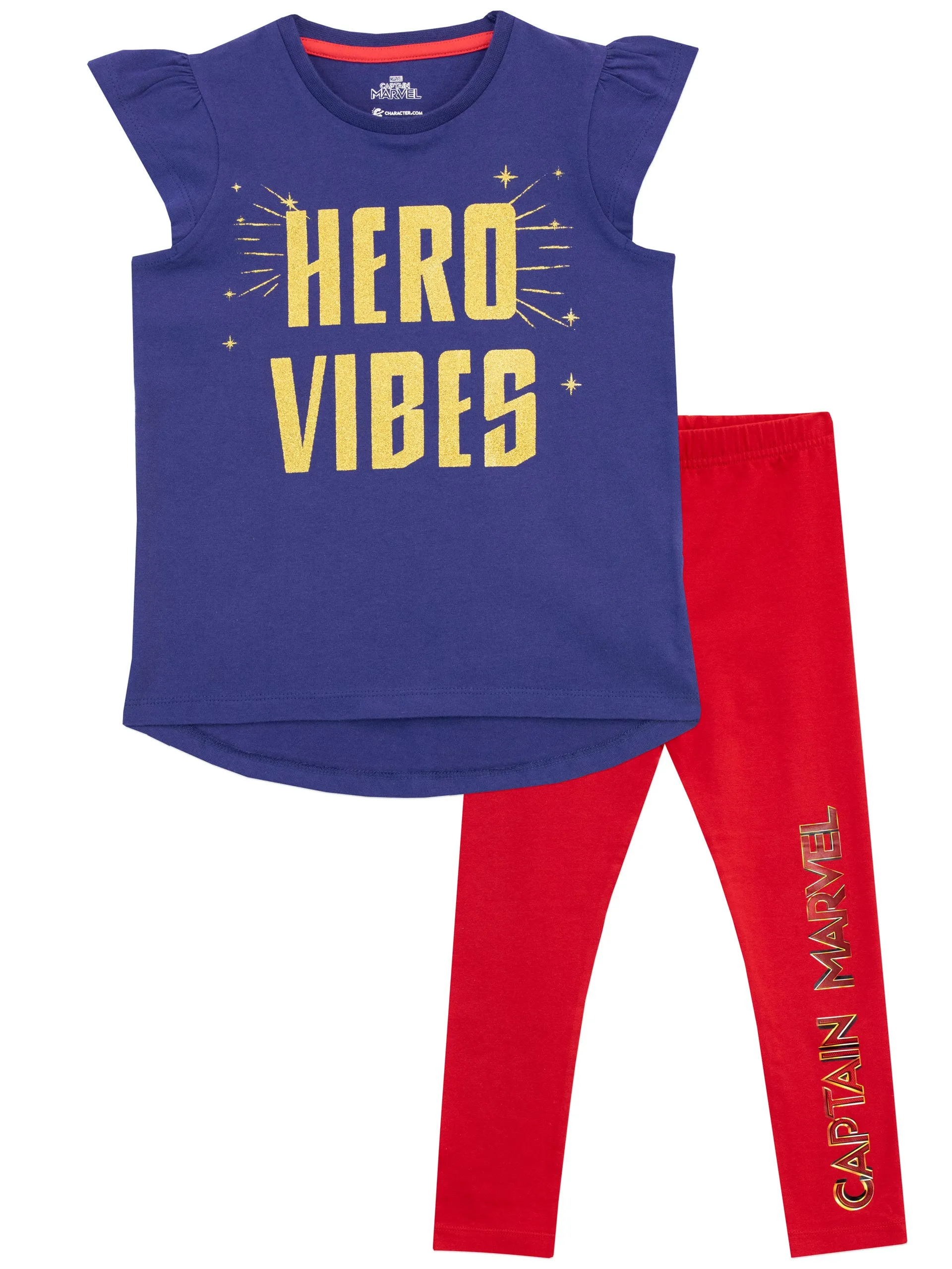 Captain Marvel Top & Leggings Set