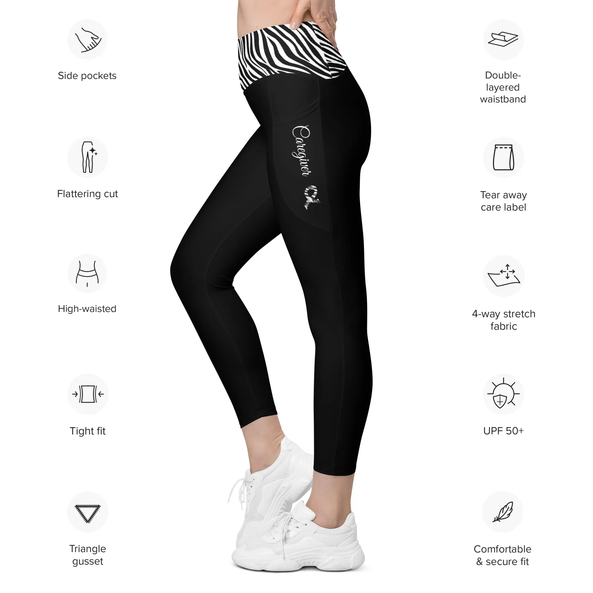 Carcinoid Cancer "Caregiver" Leggings with Pockets