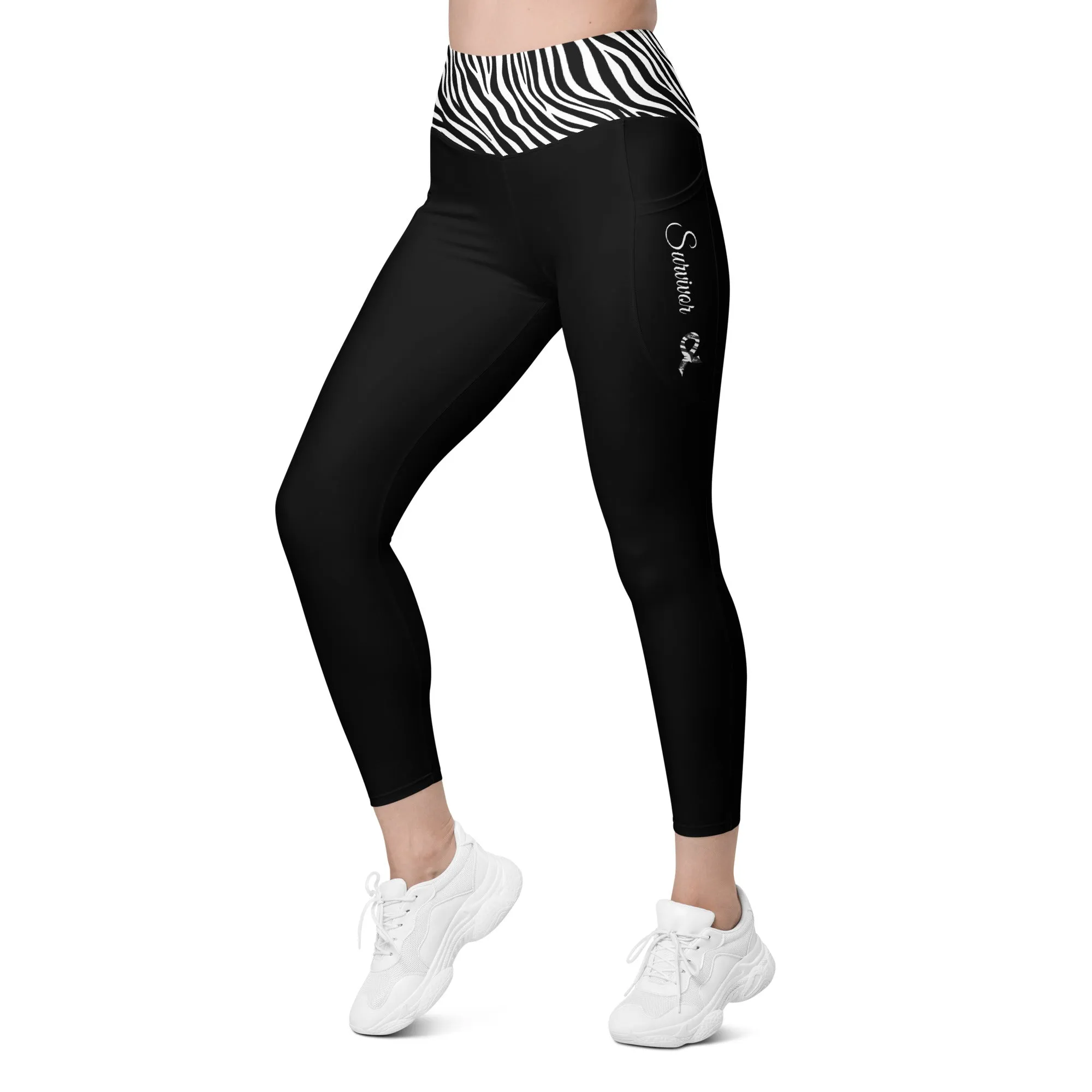 Carcinoid Cancer "Survivor" Leggings with Pockets