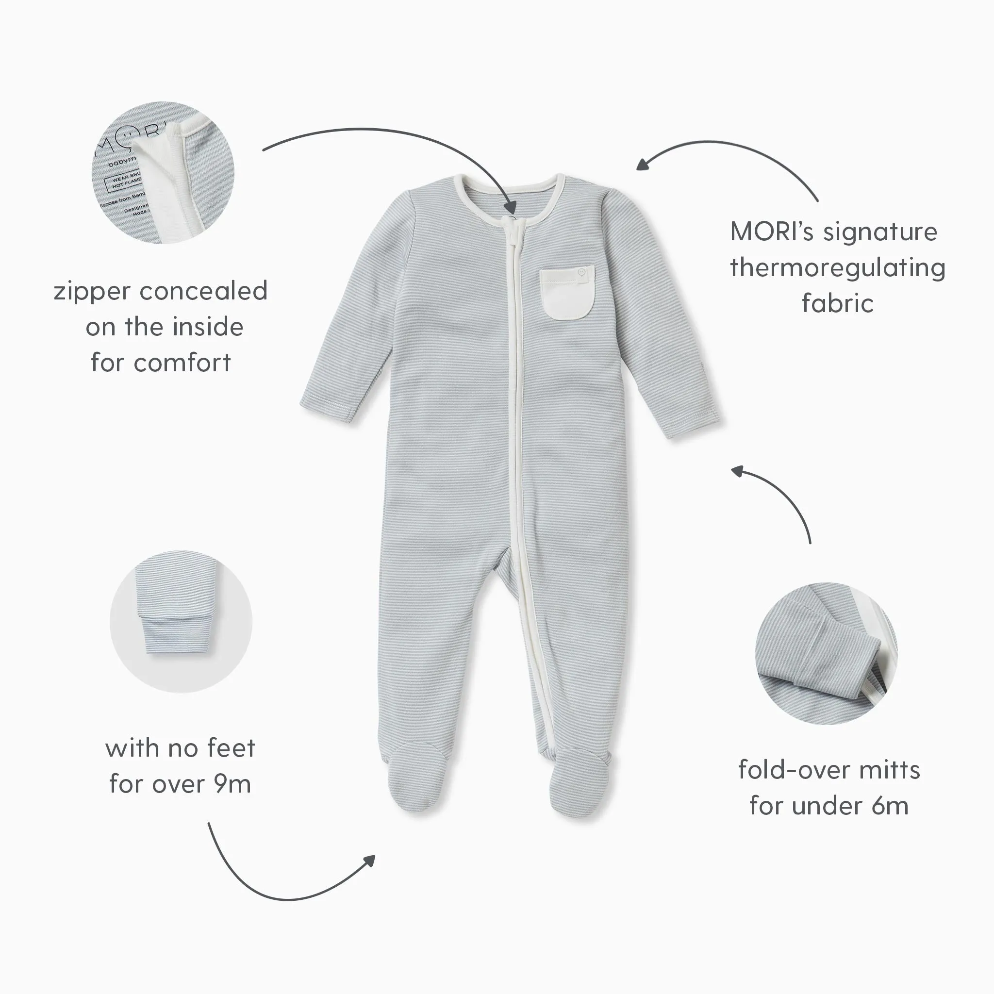 Clever Zip Baby Pajamas 4 Pack