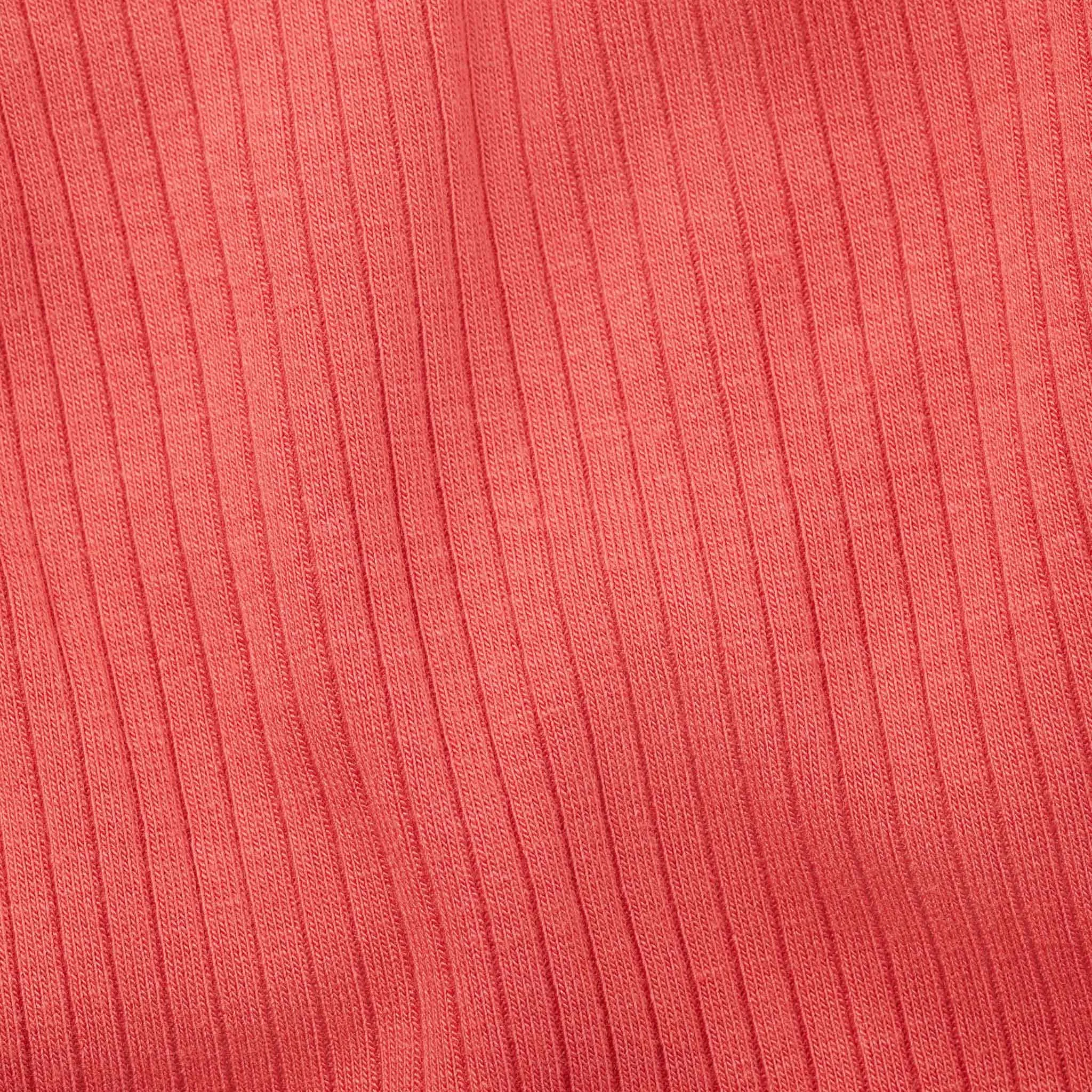 Coral Ribbed Clever Zip Baby Pajamas