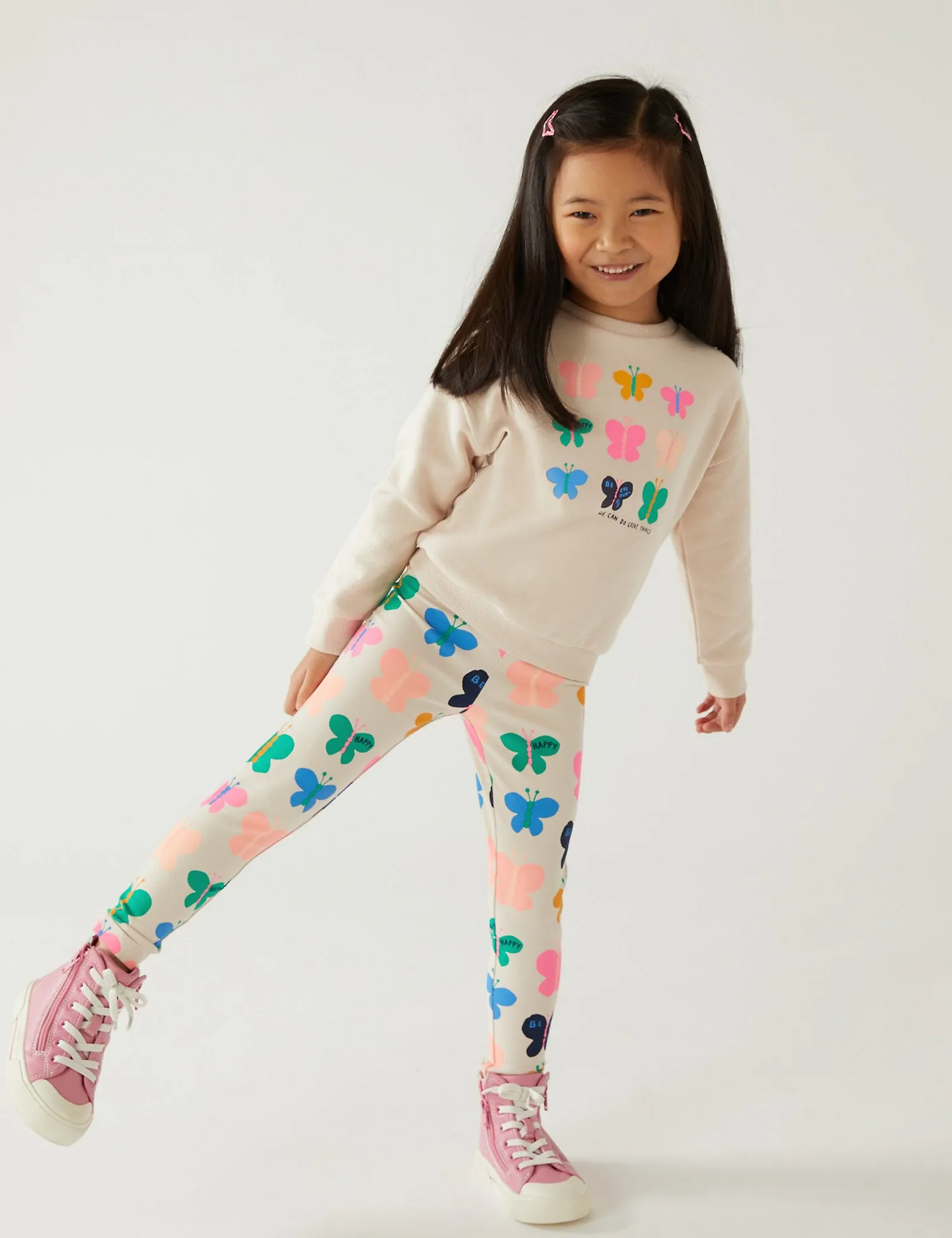 Cotton Rich Butterfly Print Leggings