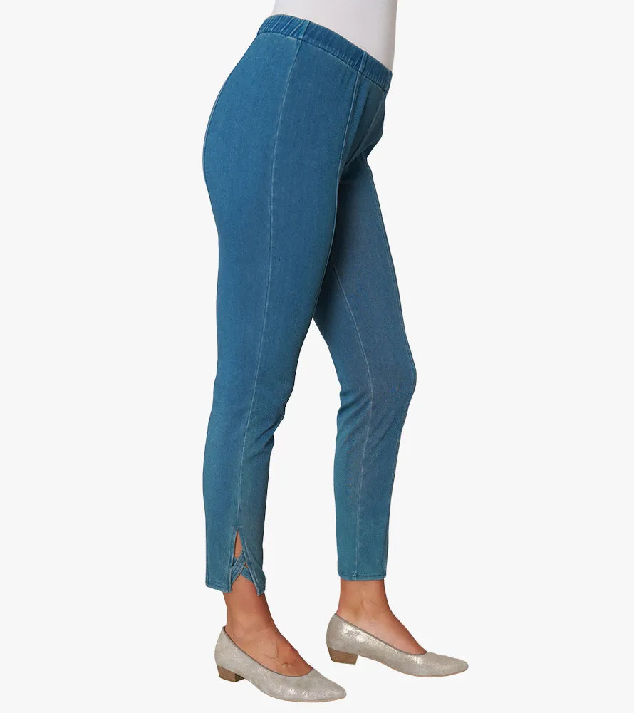 Criss Cross Denim Knit Leggings