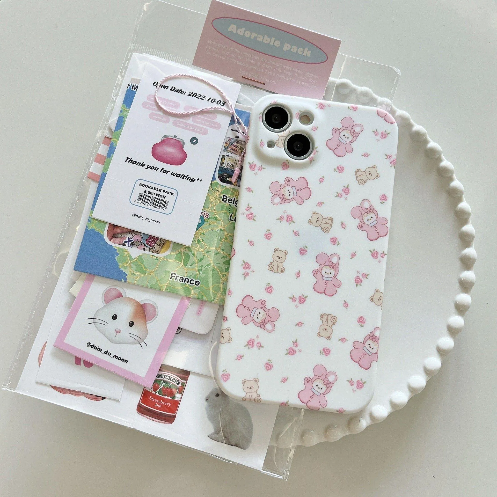 Cute Rabbit Pajamas Bear Cartoon Phone Cases for iPhone 11 Pro Max, 12, 13, 14