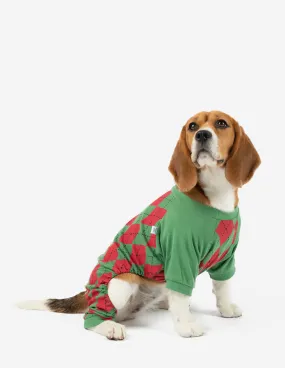 Dog Red & Green Argyle Pajamas