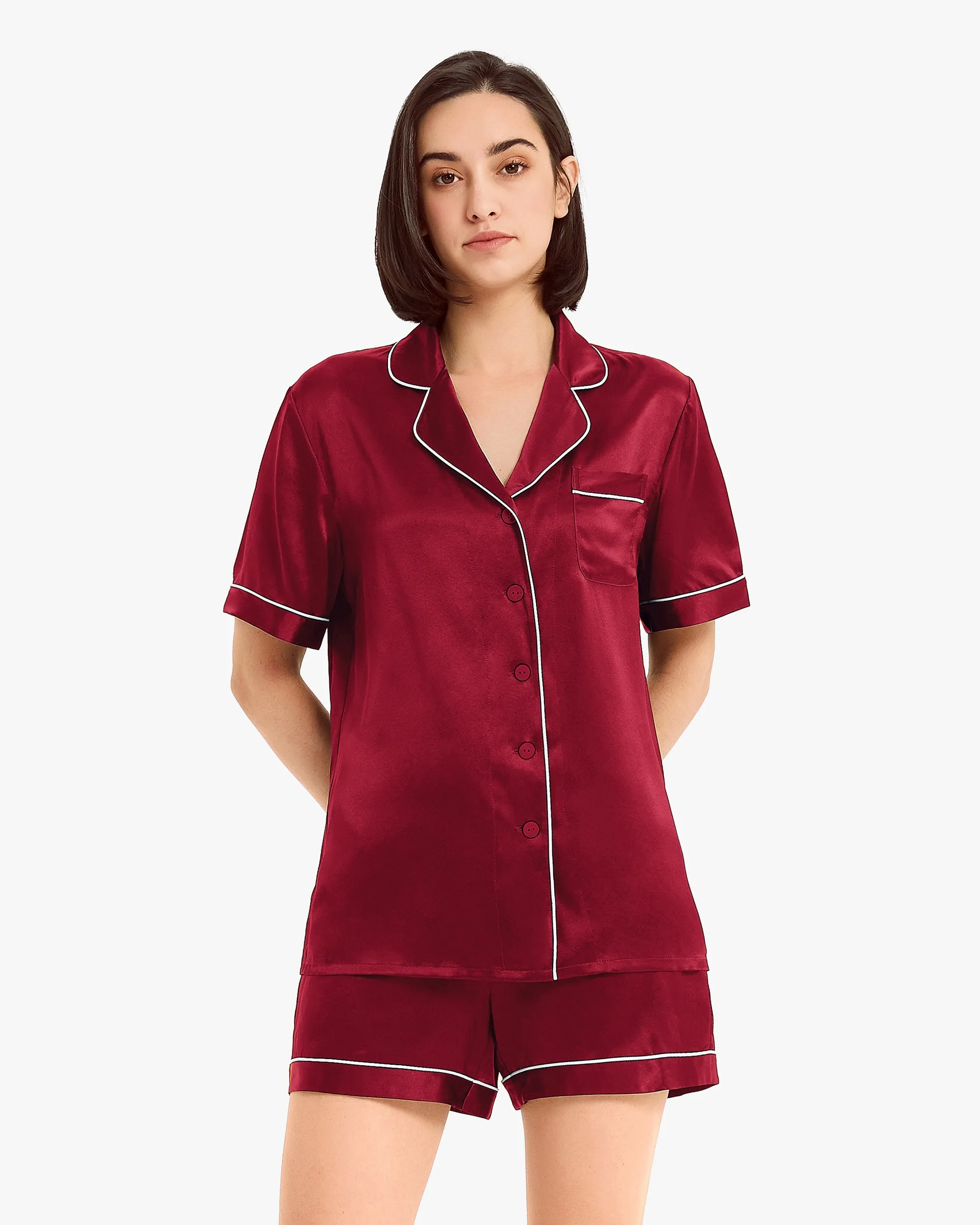 Elegant Silk Short Pajamas