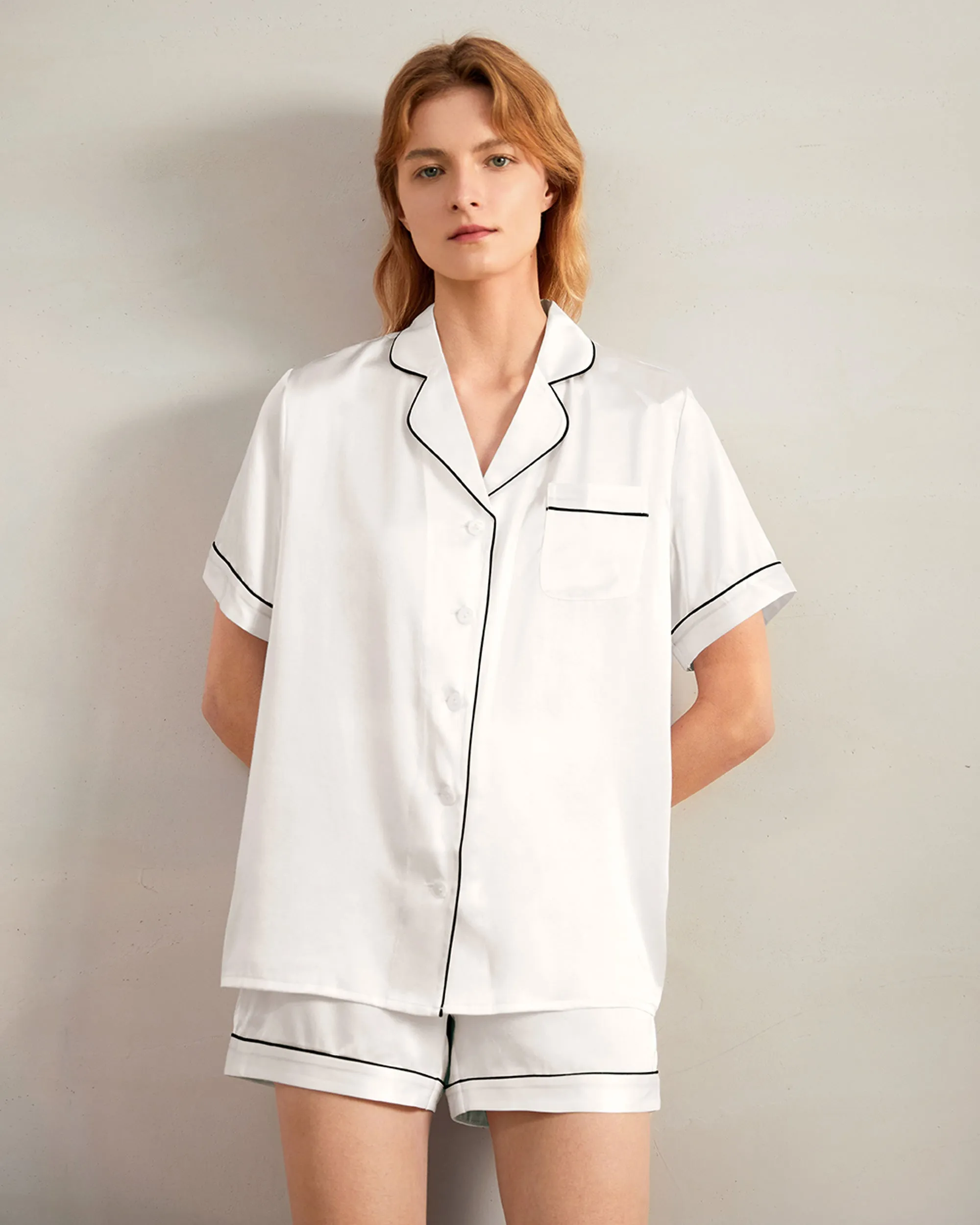 Elegant Silk Short Pajamas