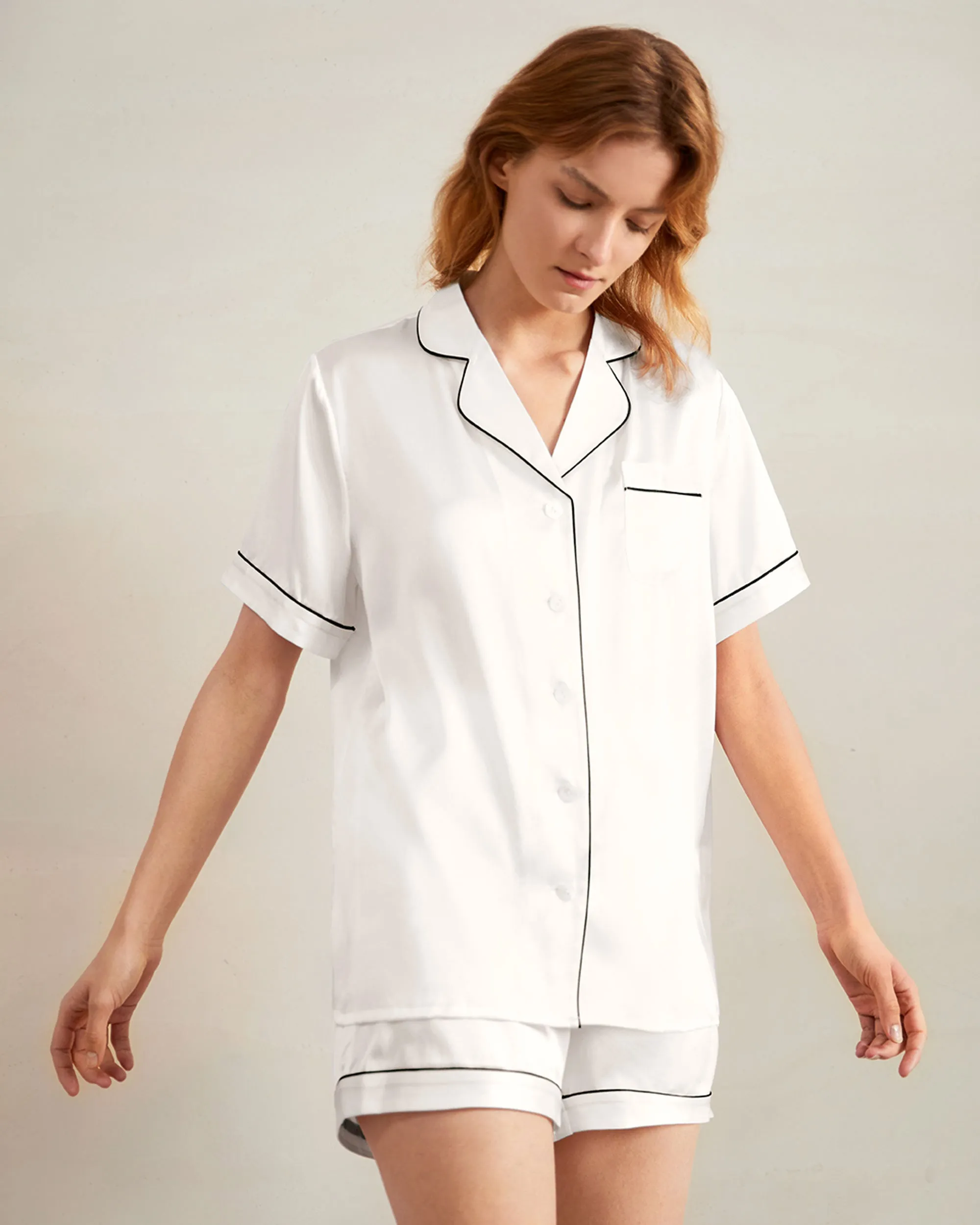 Elegant Silk Short Pajamas