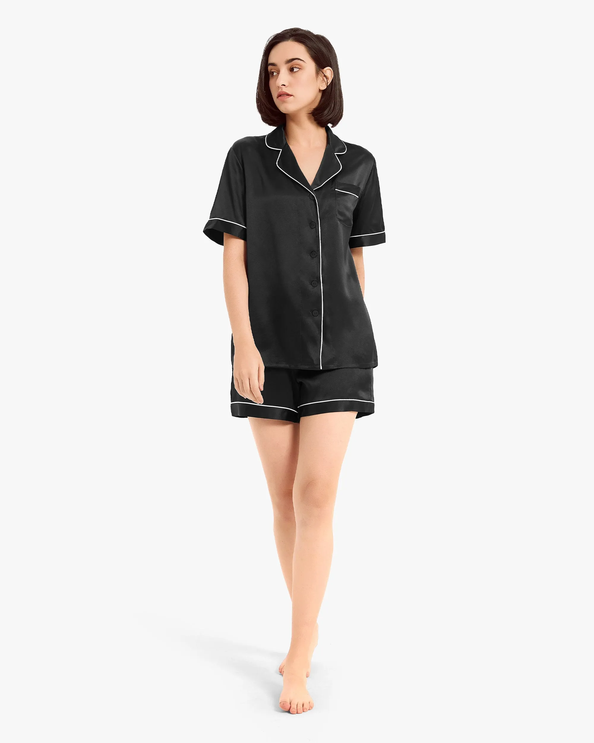 Elegant Silk Short Pajamas