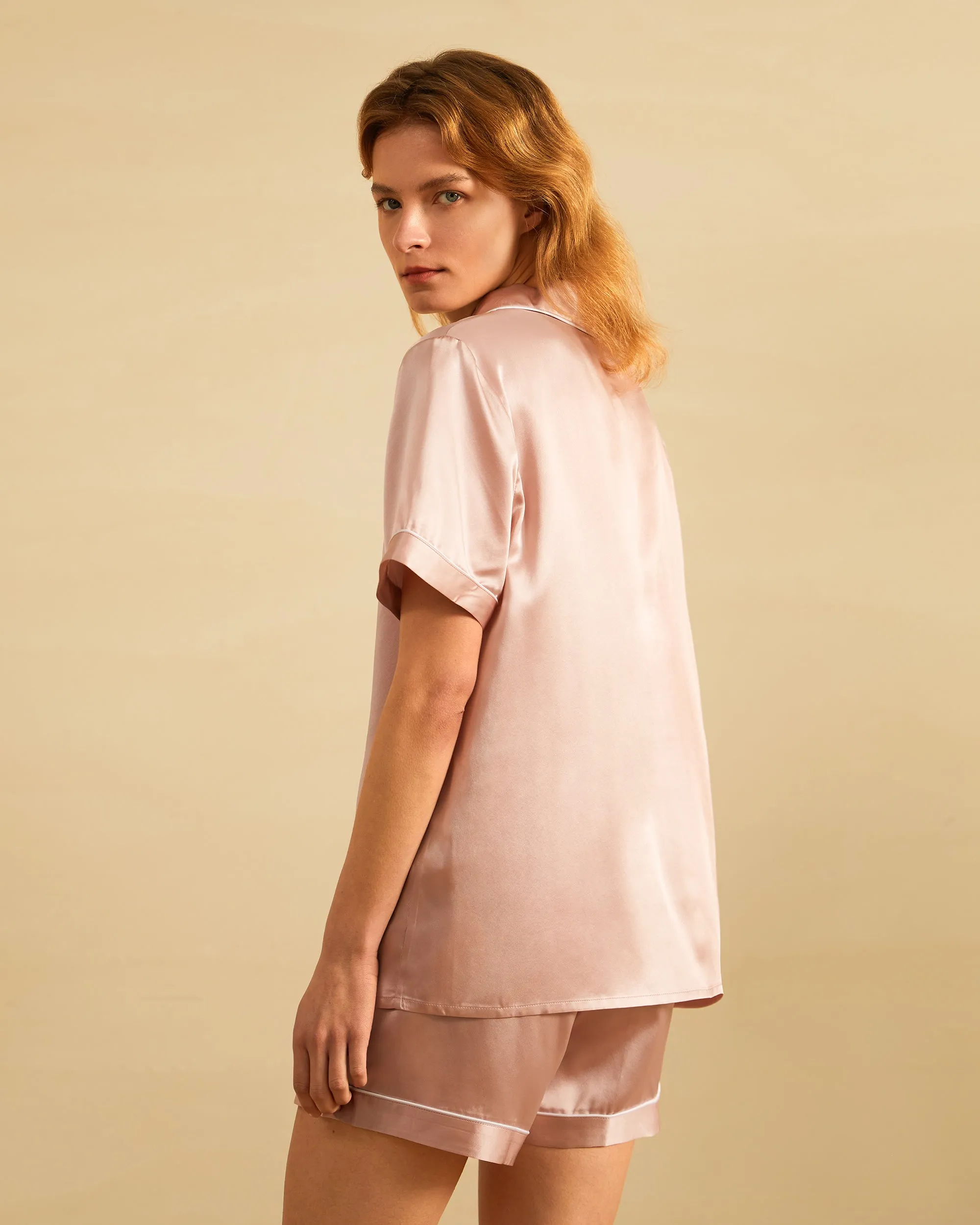 Elegant Silk Short Pajamas