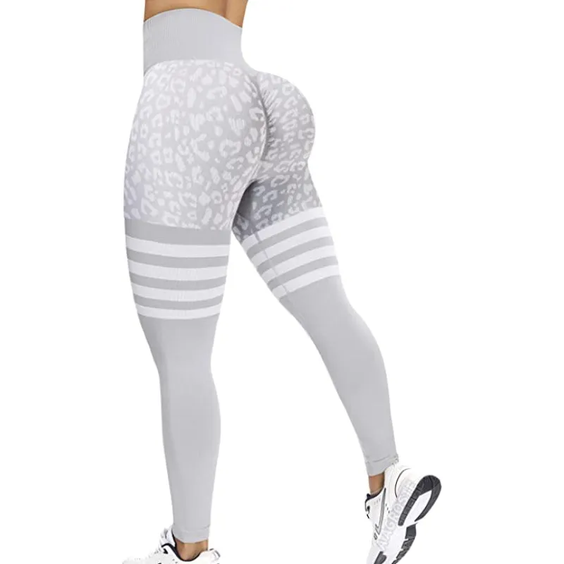 Emma Stripes Leopard Workout Leggings