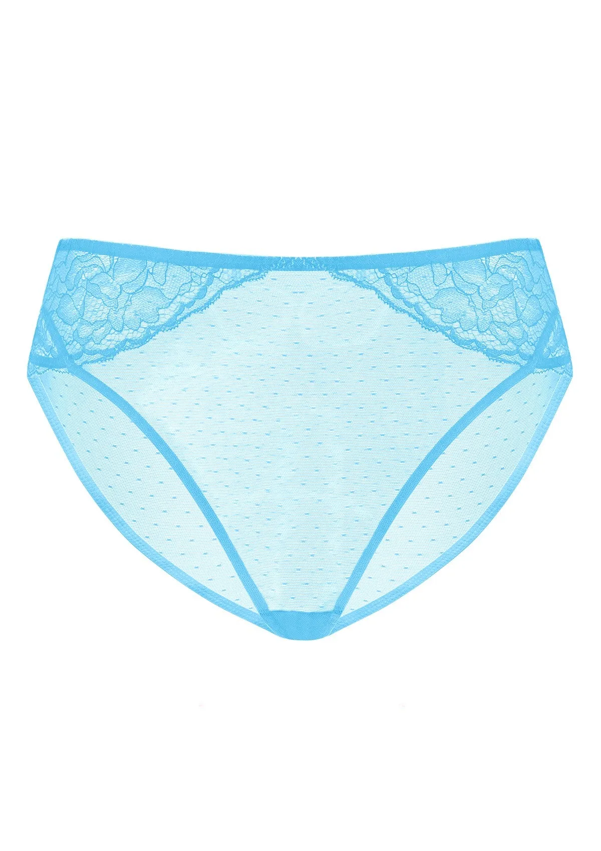 Enchante High-Rise Capri Blue Mesh Brief Underwear