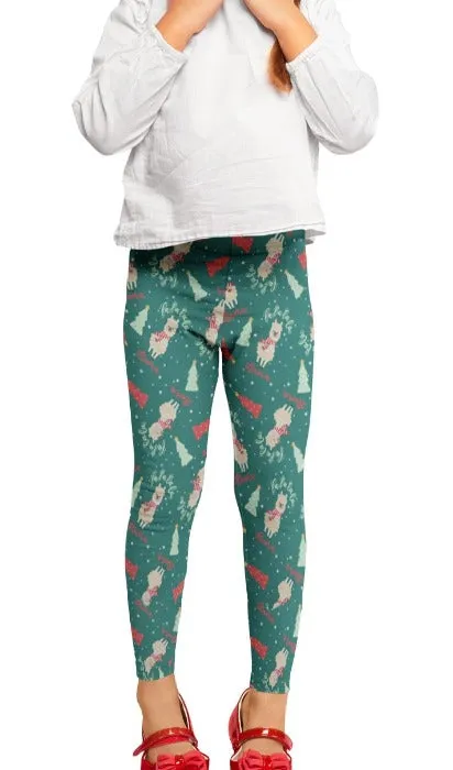 Fa La Llama Kids Christmas Leggings