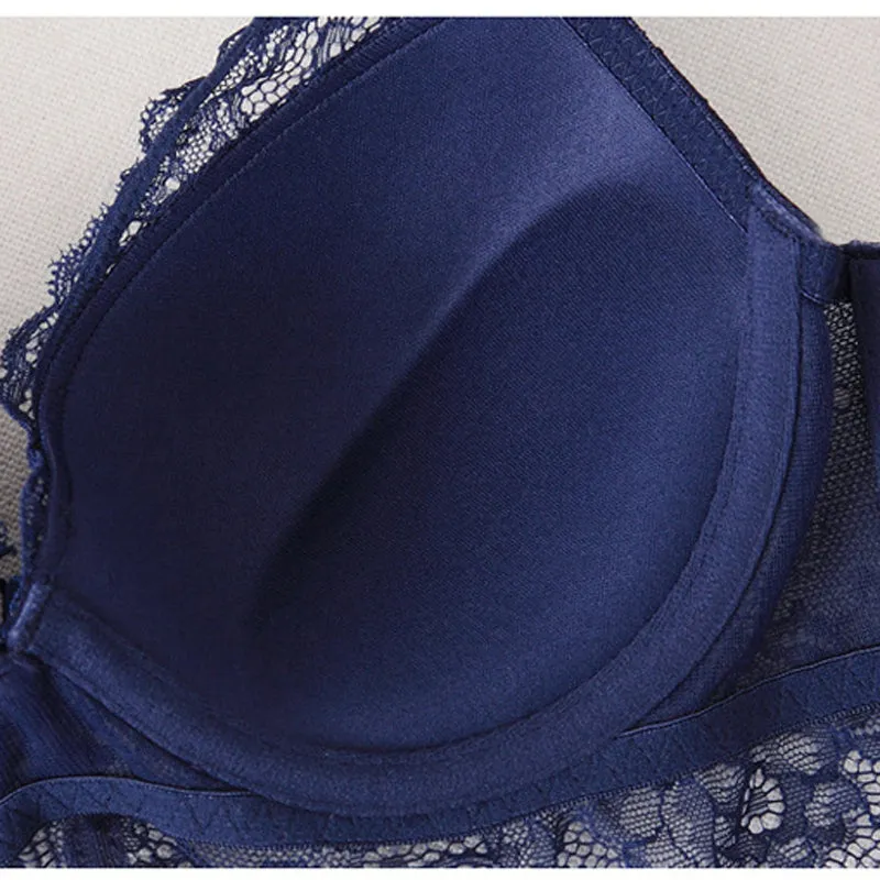 Fashion sexy bra set women's push up lace underwear panties