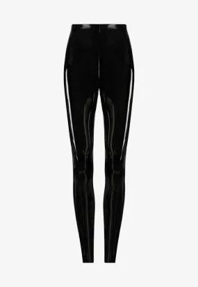 Faux Patent Leather Leggings Black