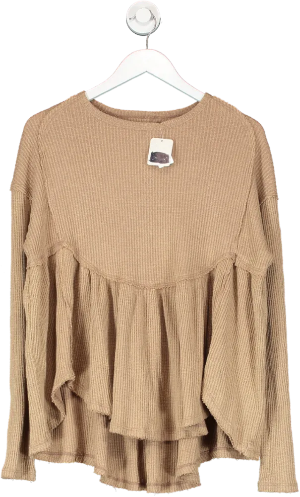 Free People Brown Oh My Babydoll Thermal UK S