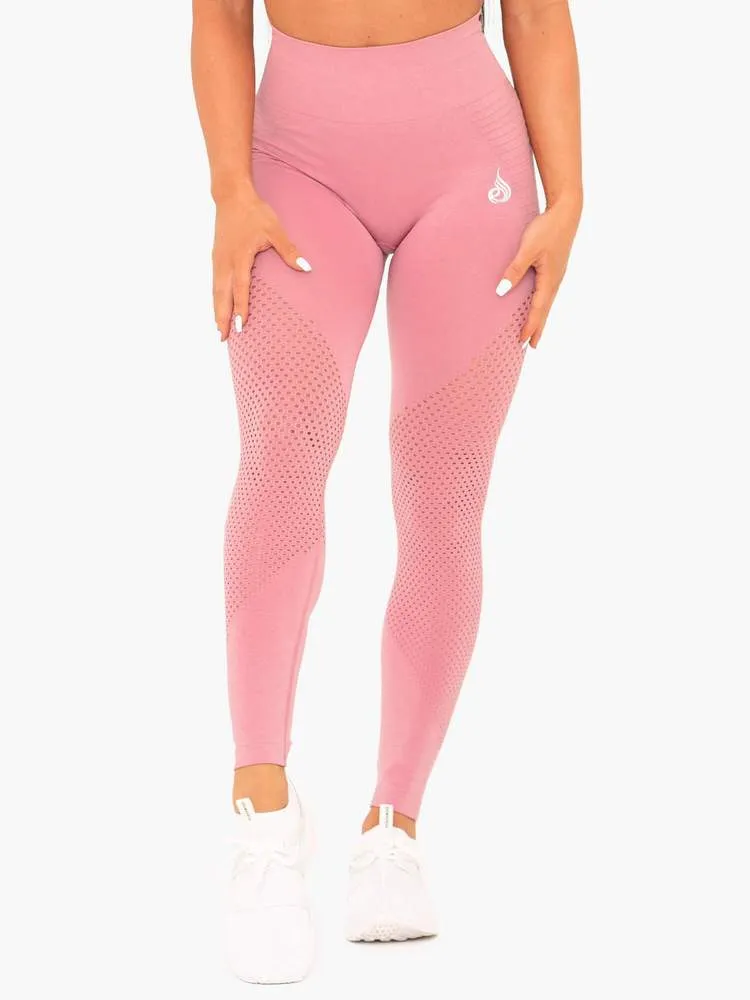 GEO SEAMLESS HIGH WAISTED LEGGINGS - PINK