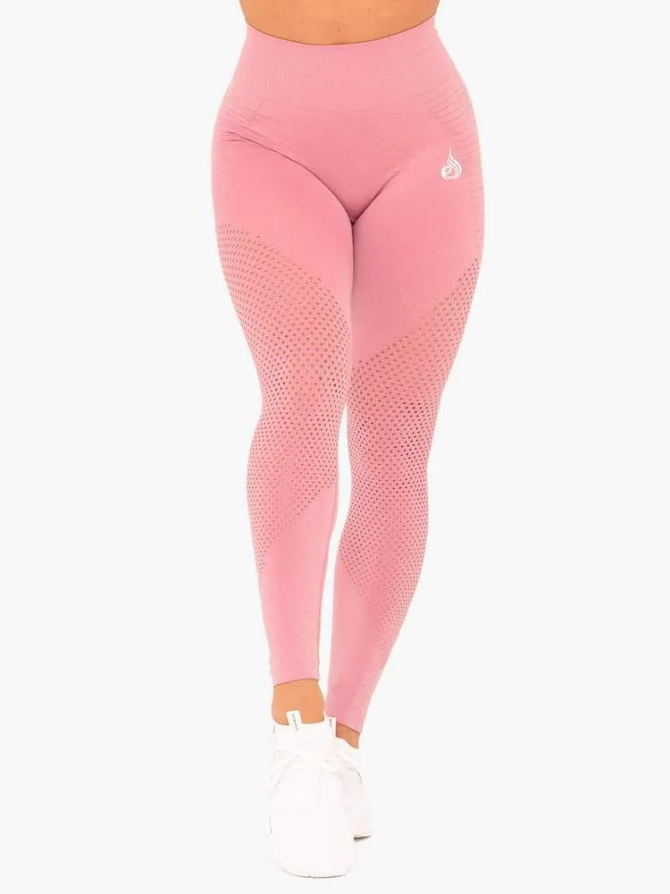 GEO SEAMLESS HIGH WAISTED LEGGINGS - PINK