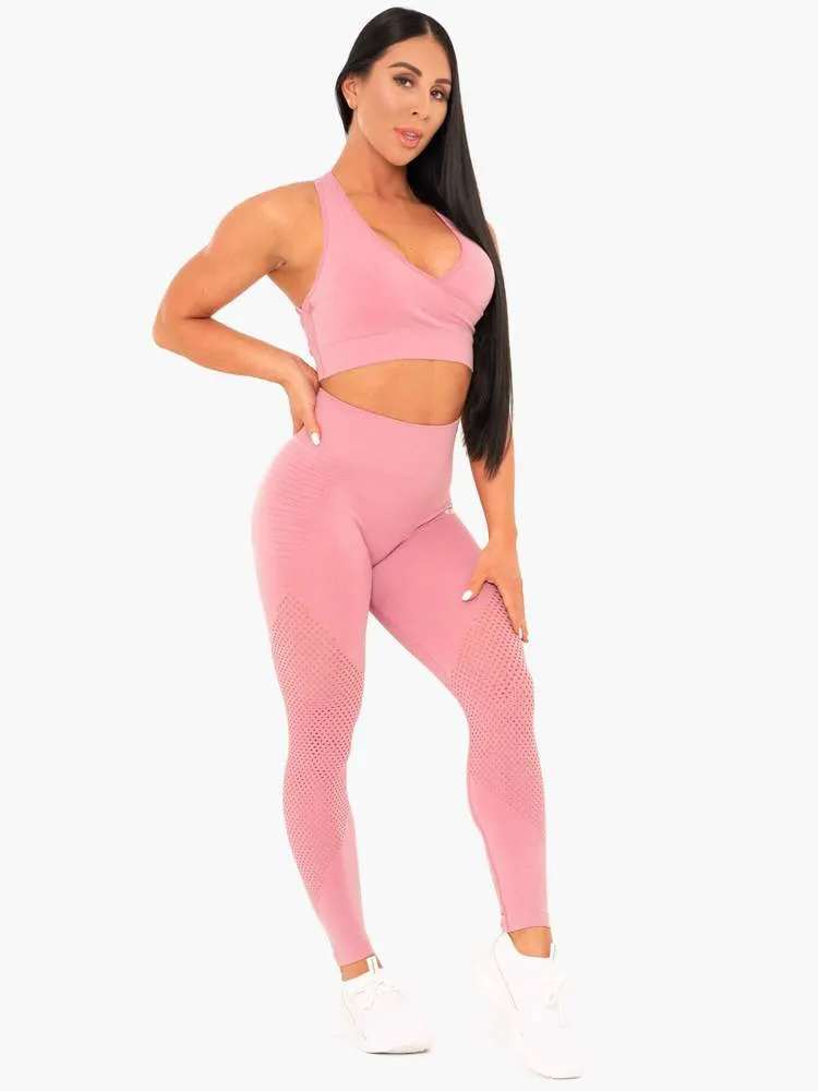 GEO SEAMLESS HIGH WAISTED LEGGINGS - PINK