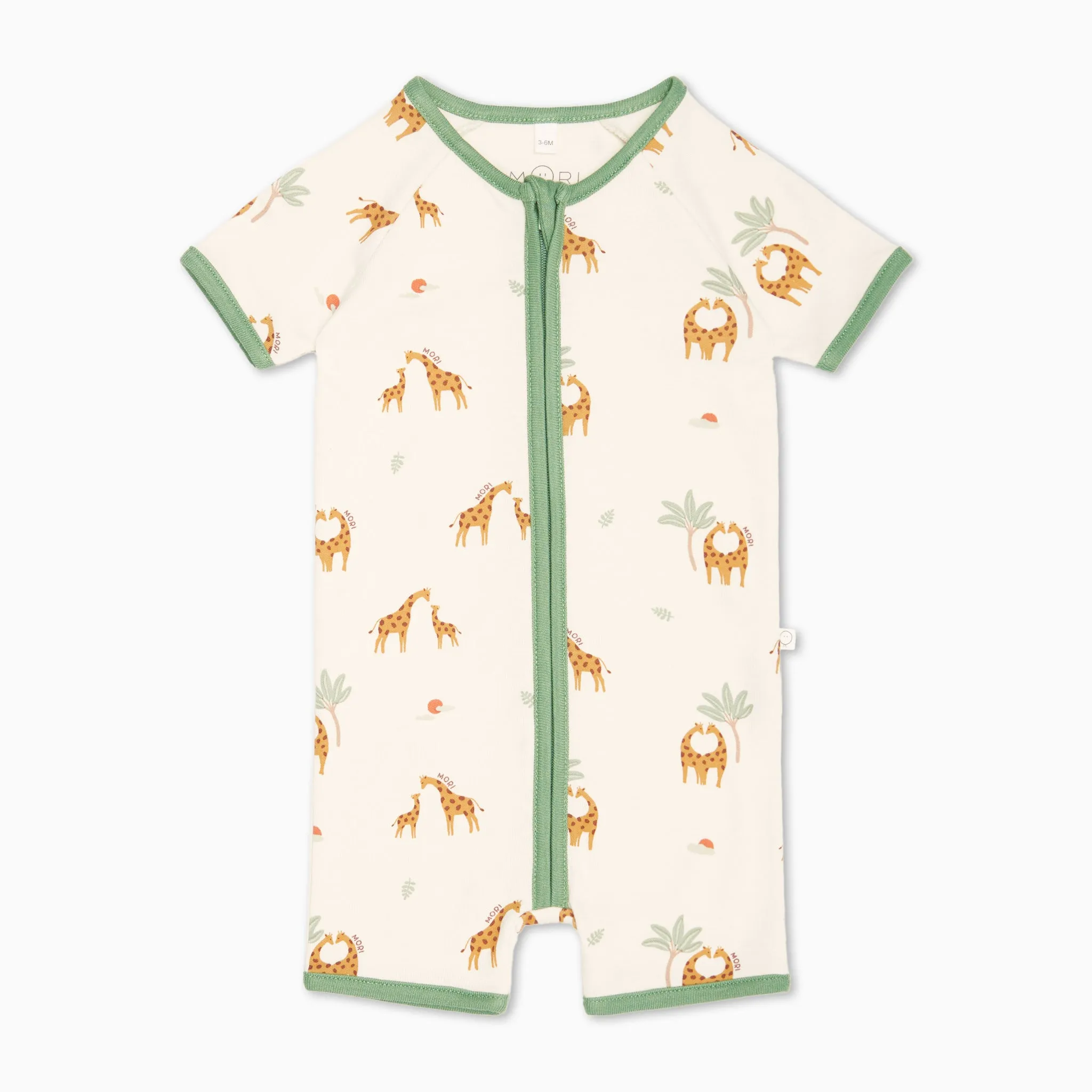 Giraffe Print Zip Summer Pajamas