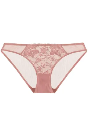 HSIA Breathable Sexy Lace Light Coral Bikini Underwear