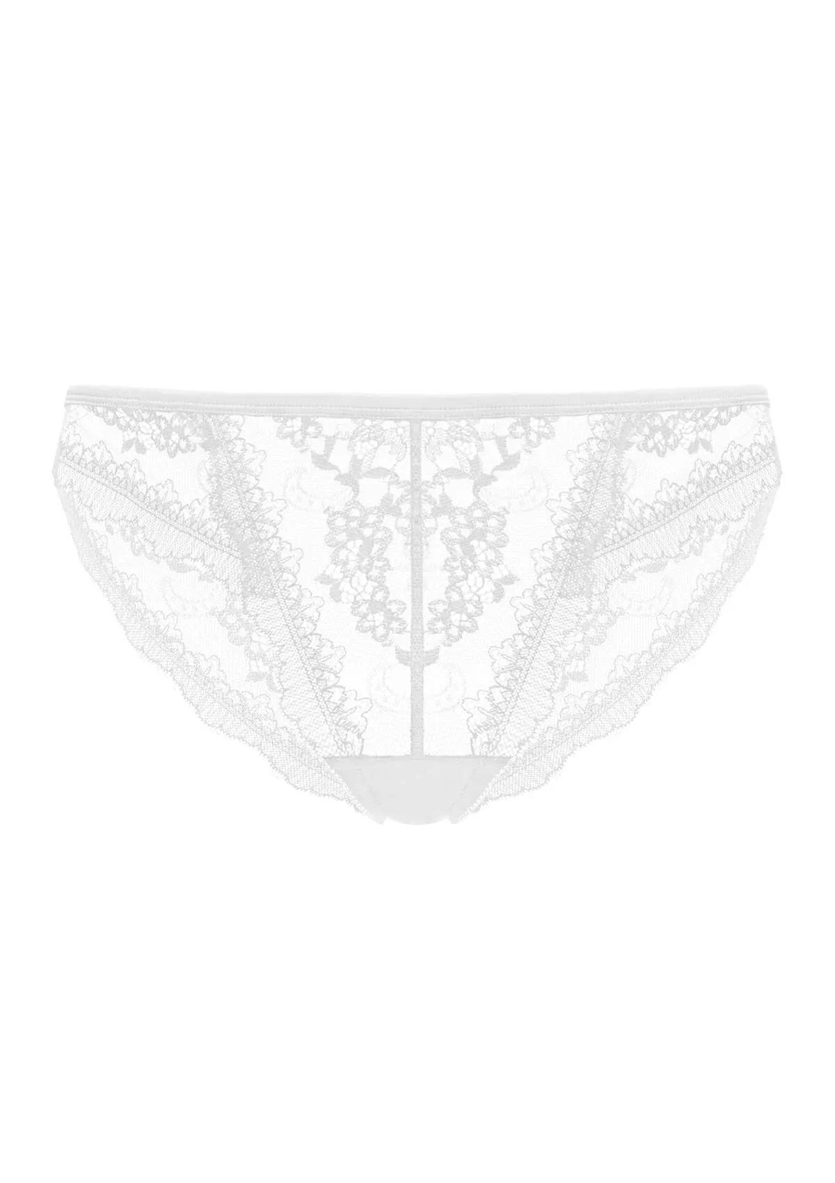 HSIA Floral Bridal Lace Back White Bikini Underwear