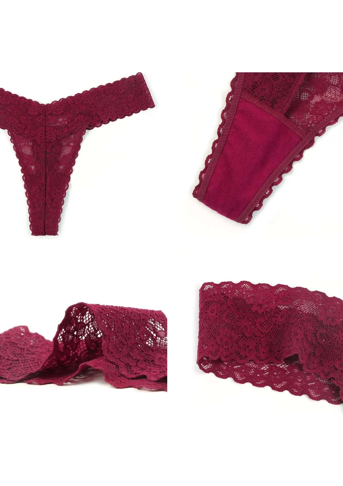 HSIA Soft Sexy Lace Cheeky Thong Underwear 3 Pack