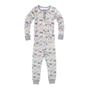 Joy Street Kids Happy Birthday Two Piece Pajamas in White